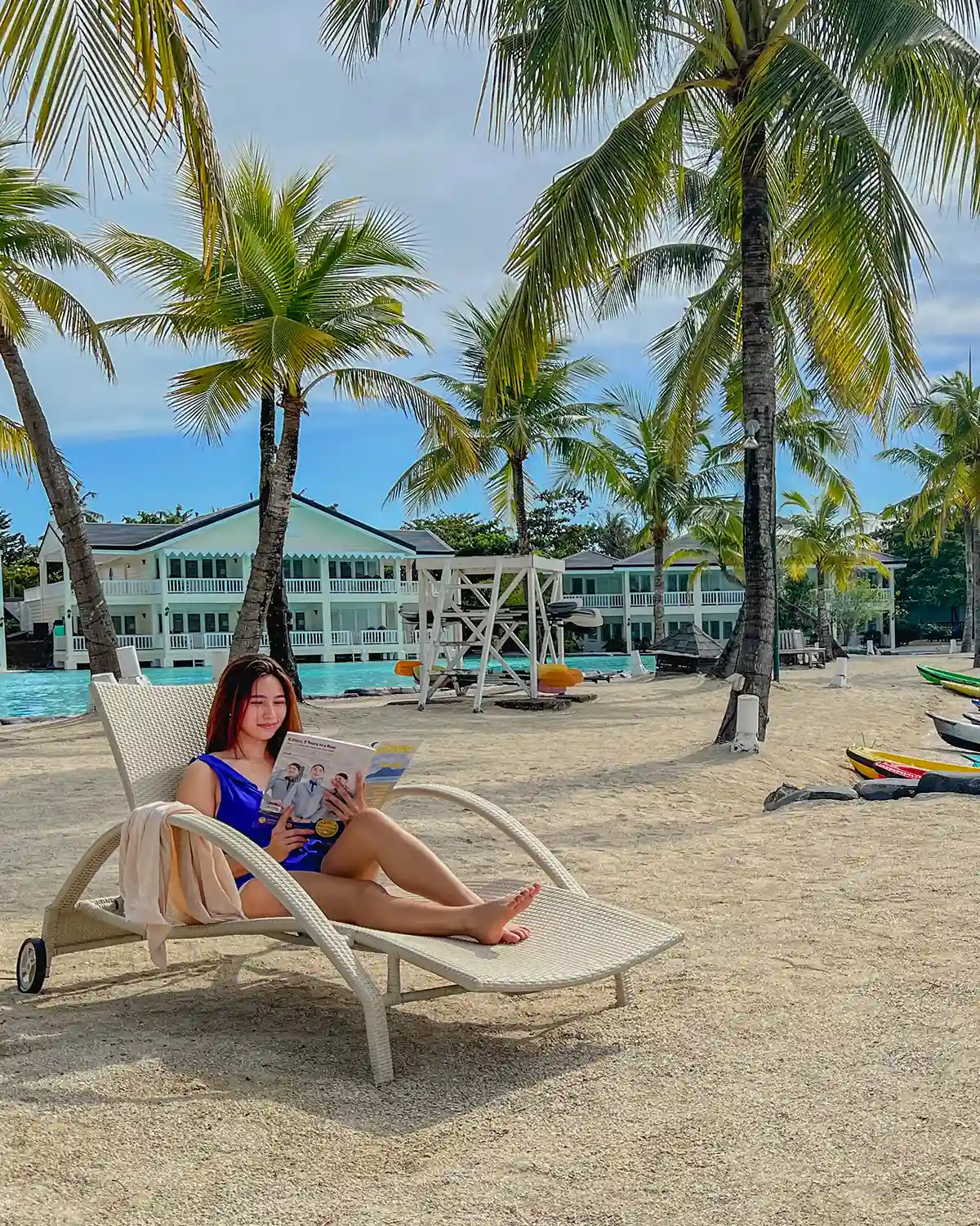 Guest at rest on the resort grounds
