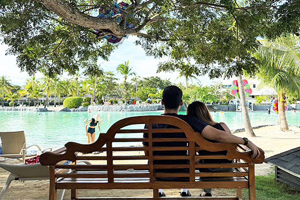 Couple resting at the resort