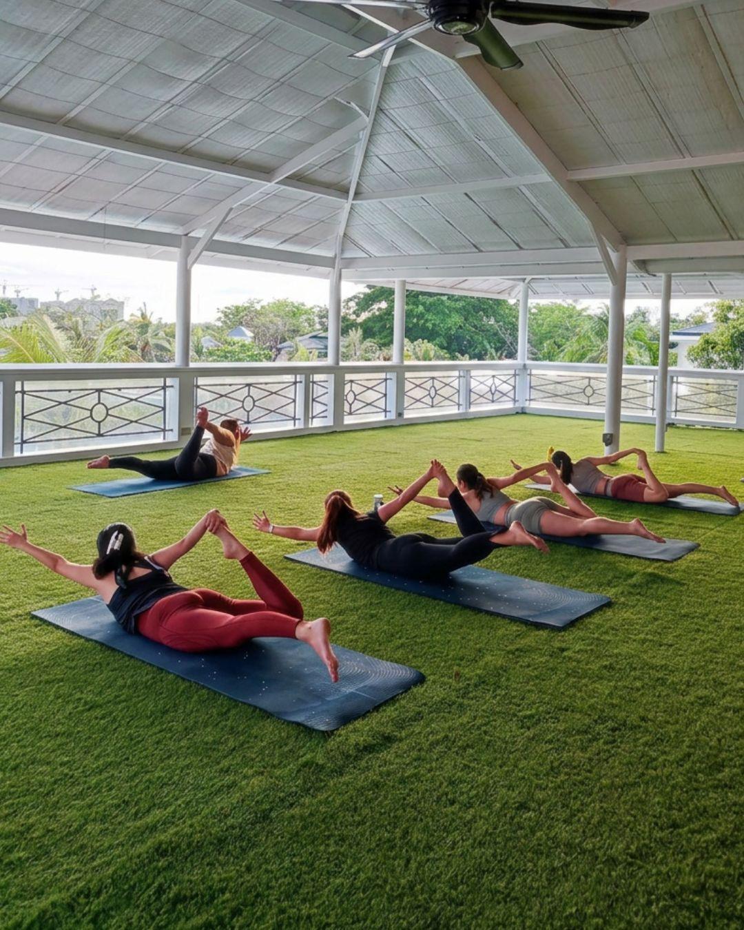 Yoga on the lawn