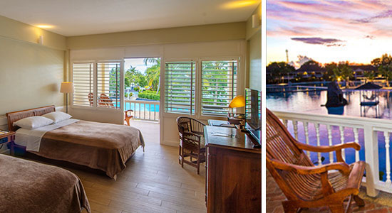 Upper-Level Beachside Room at Plantation Bay offering quiet lagoon views
