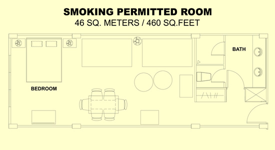 Smoking-Permitted Room floor plan and layout