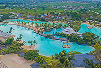 An aerial view of Plantation Bay.