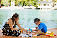 When not frolicking in the lagoon, indulge in simple pleasures and quiet time with your children.